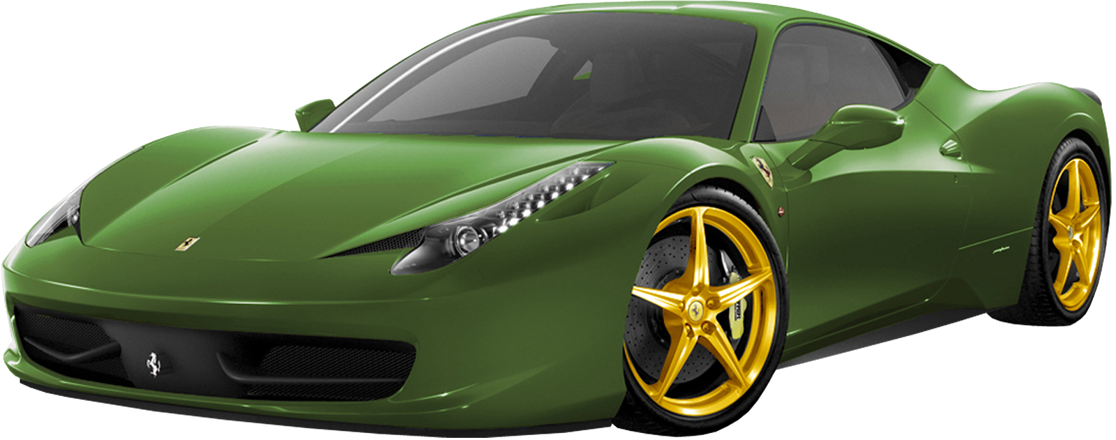 Green ferrari car PNG image