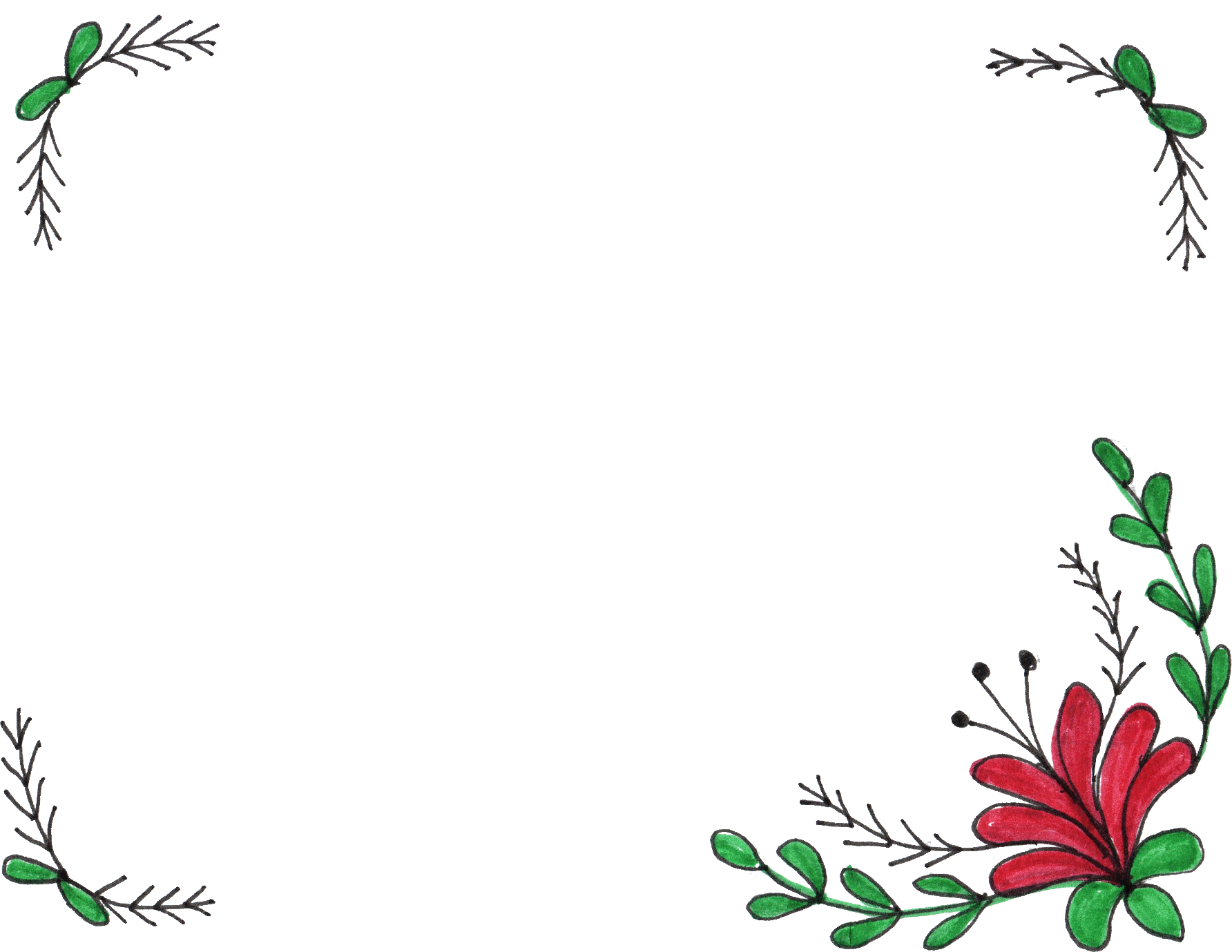 Floral frame PNG transparent image download, size: 1784x1379px