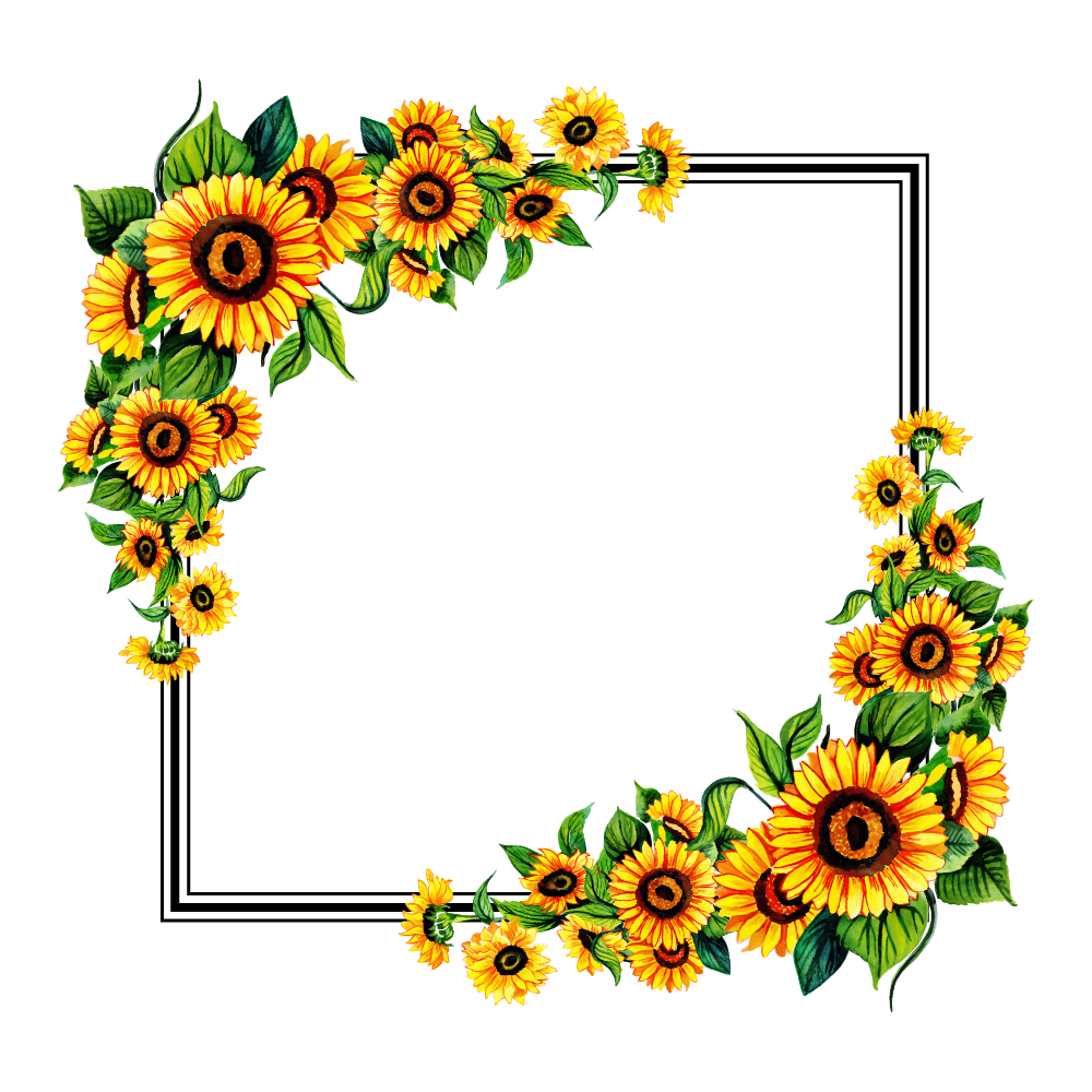 Floral frame PNG transparent image download, size: 1000x1000px