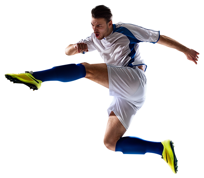 Football player PNG transparent image download, size: 698x610px