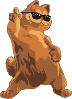 Garfield in glasses PNG