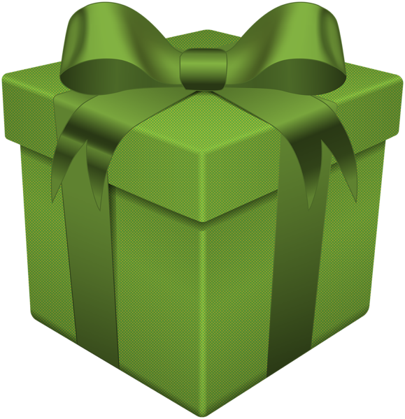 green gift box PNG transparent image download, size: 579x600px