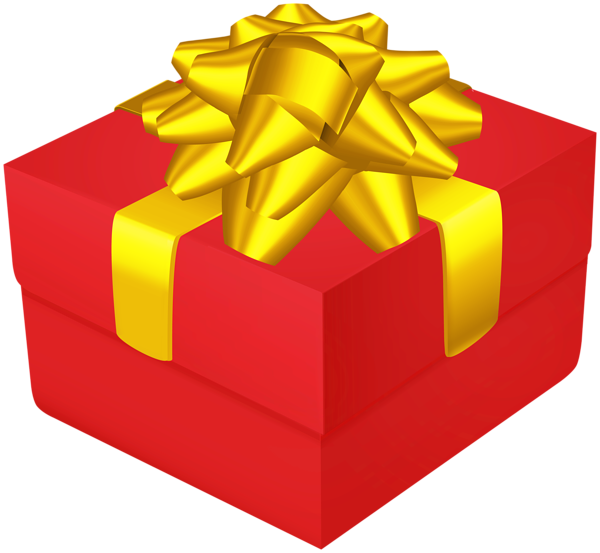 red gift box PNG transparent image download, size: 600x553px