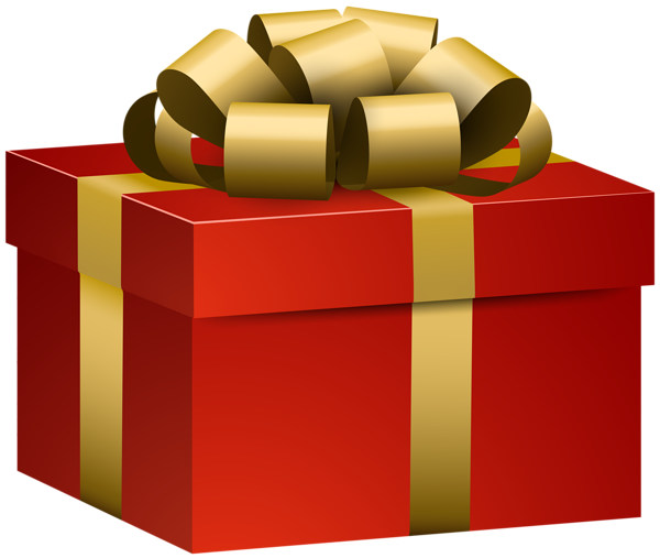 red gift box PNG transparent image download, size: 600x507px