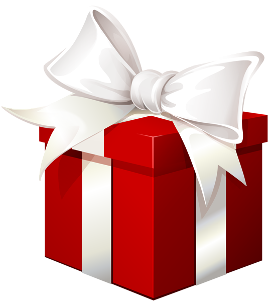 red gift box PNG transparent image download, size: 546x600px