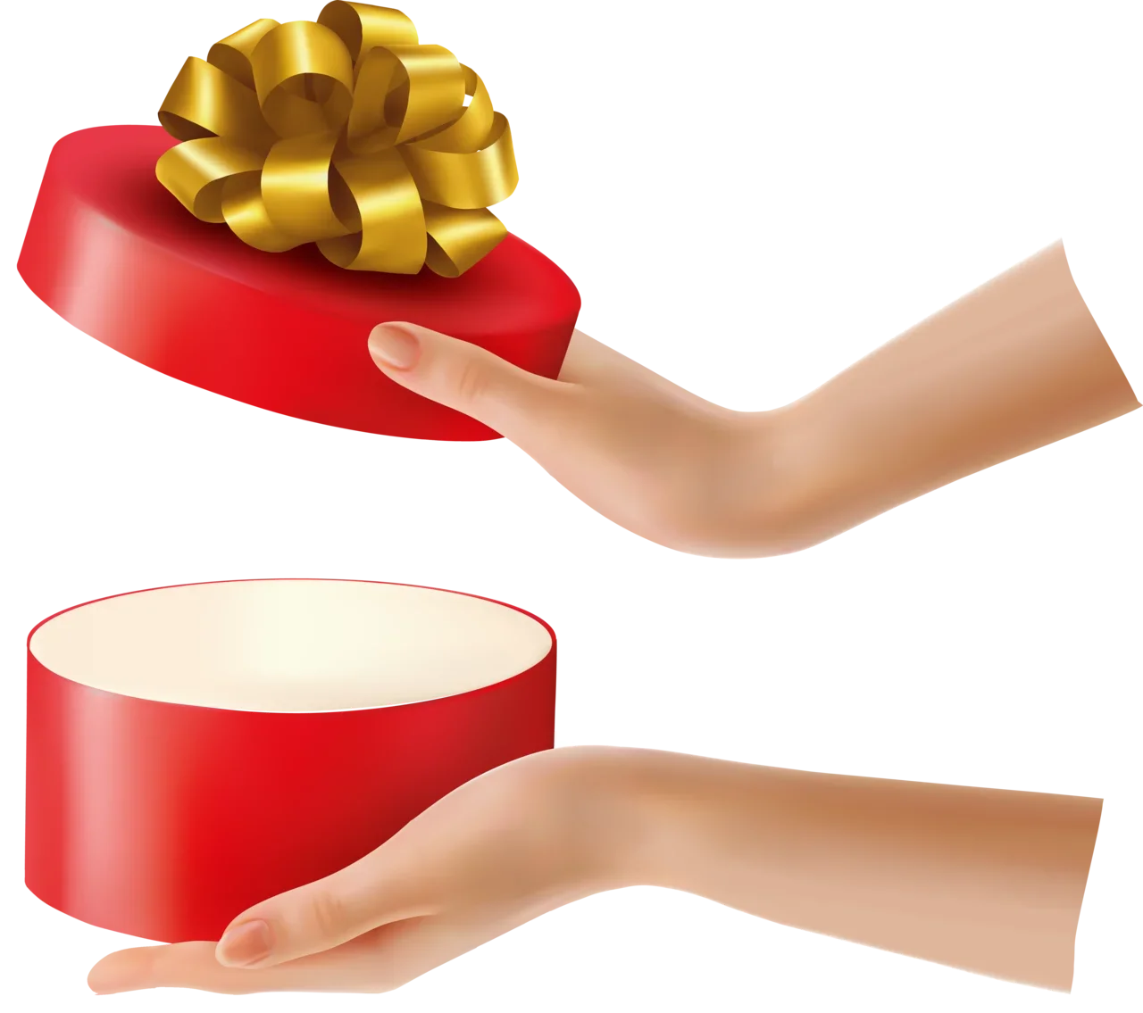 Gift box in hands PNG
