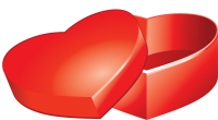 Red heart gift box PNG