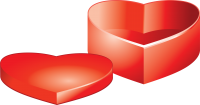 Red heart gift box PNG