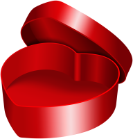 red heart open gift box PNG