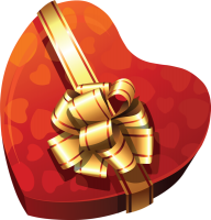 Подарок коробка в форме сердца PNG