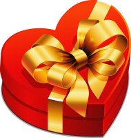 red heart gift box PNG