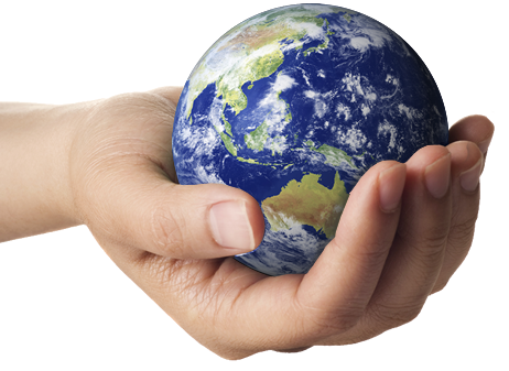 Globe, earth in hand PNG