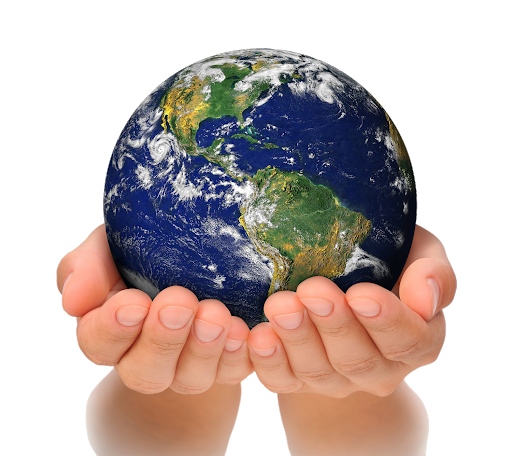 Globe, earth in hands PNG