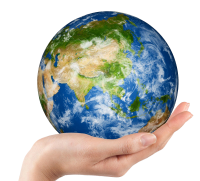 Globe, earth in hand PNG