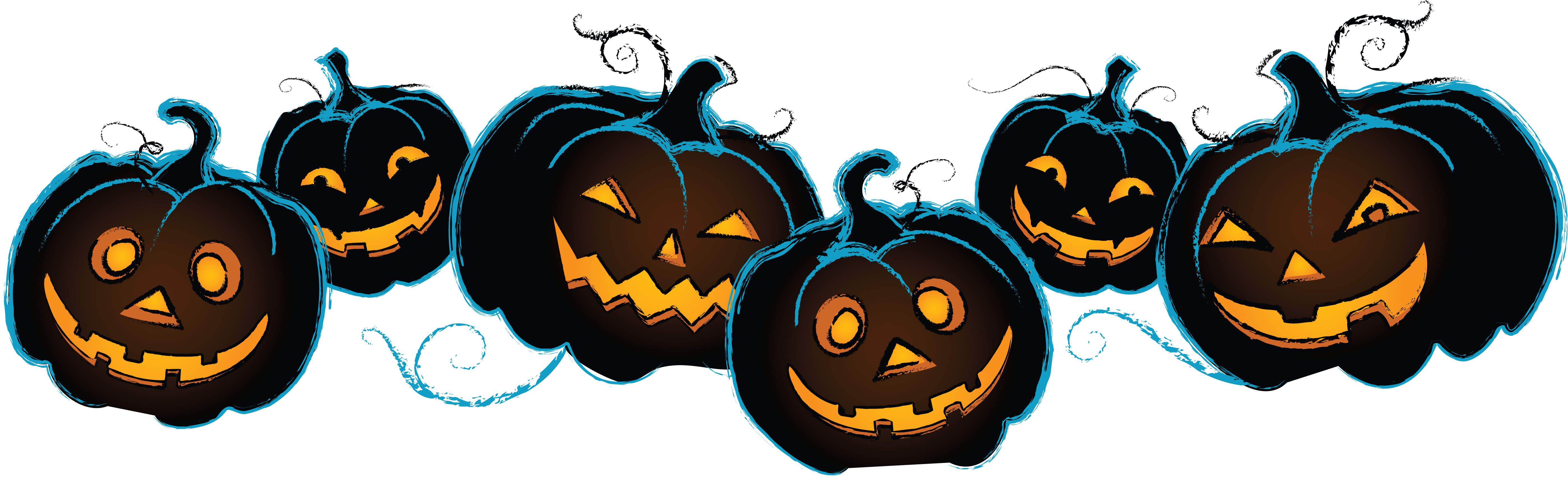 Halloween PNG transparent image download, size: 5593x1764px