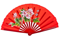 Hand fan PNG red