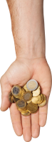 монеты в руке PNG фото
