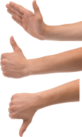 thumbs up down hands PNG