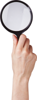 magnifier in hand PNG