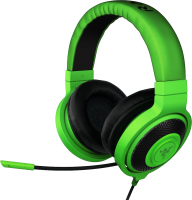 Green headphones PNG image