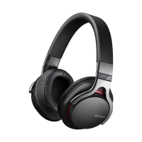 Black headphones PNG image
