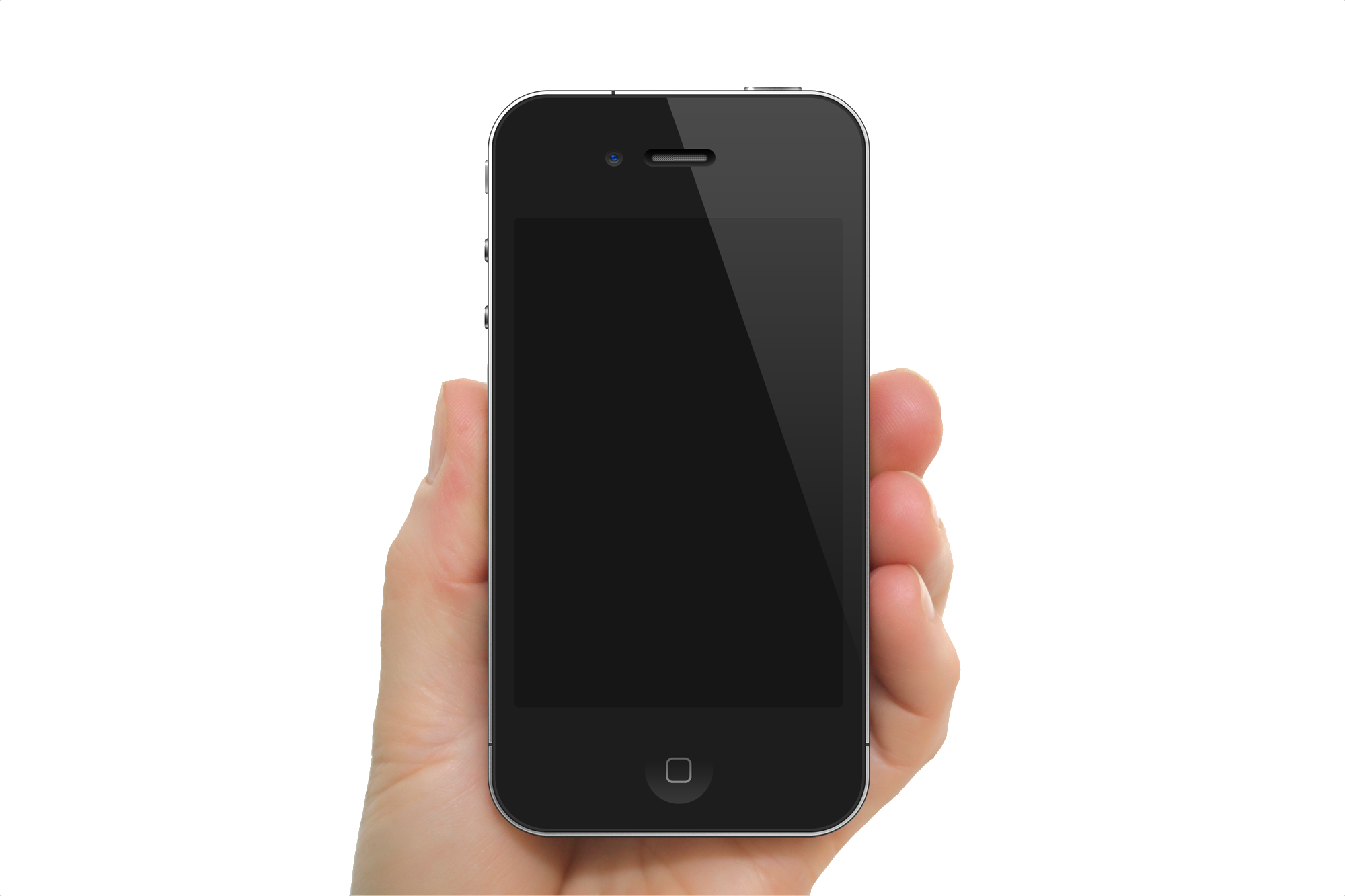 Iphone in hand PNG image