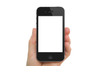 Black Iphone in hand transparent PNG image