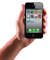 Iphone in hand transparent PNG image
