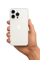 white iPhone 17 PNG in hand
