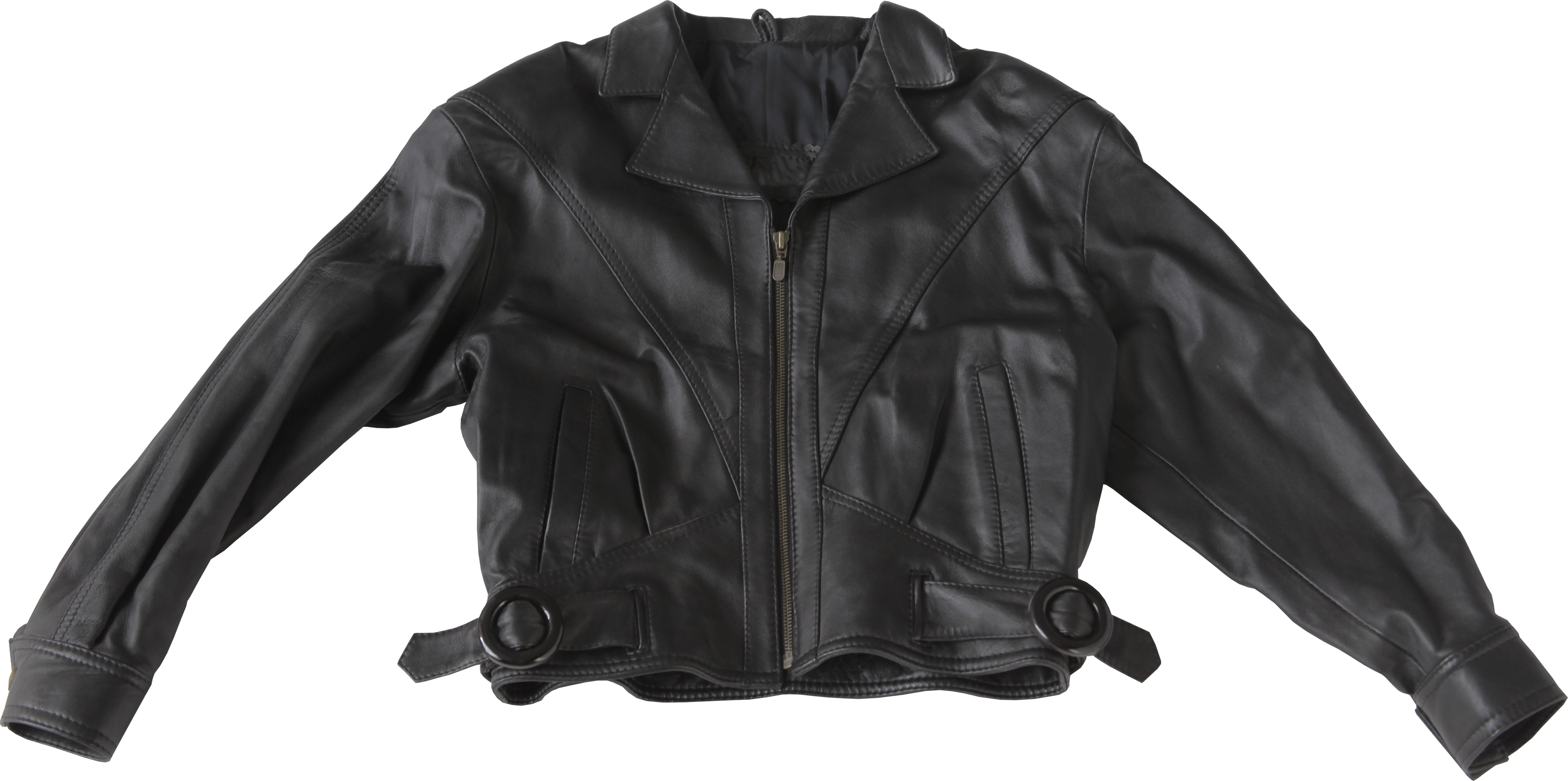 Black leather jacket PNG image