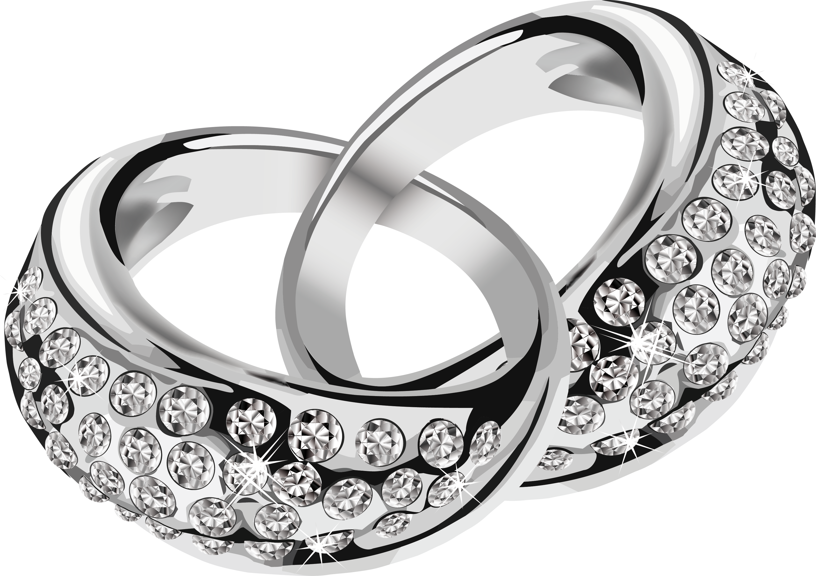 silver rings with diamonds PNG transparent image download, size