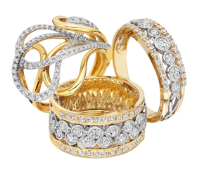 silver rings with diamonds PNG