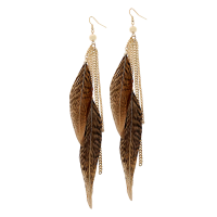 Feather earrings PNG image
