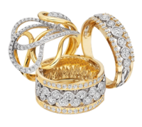 silver rings with diamonds PNG