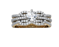 silver ring with diamonds PNG