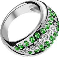 silver ring with diamonds PNG