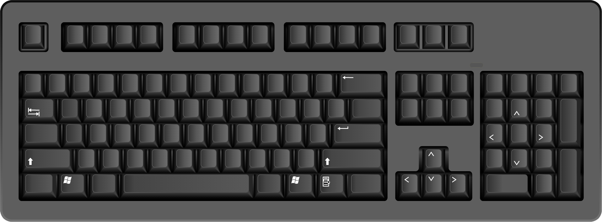 Black computer keyboard PNG image