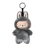 Labubu doll PNG grey