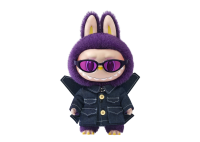 Labubu doll PNG black
