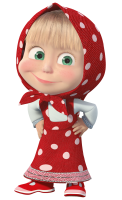 Masha and the Bear PNG, Masha in red dress PNG