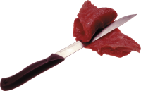 Meat and knife PNG picture
