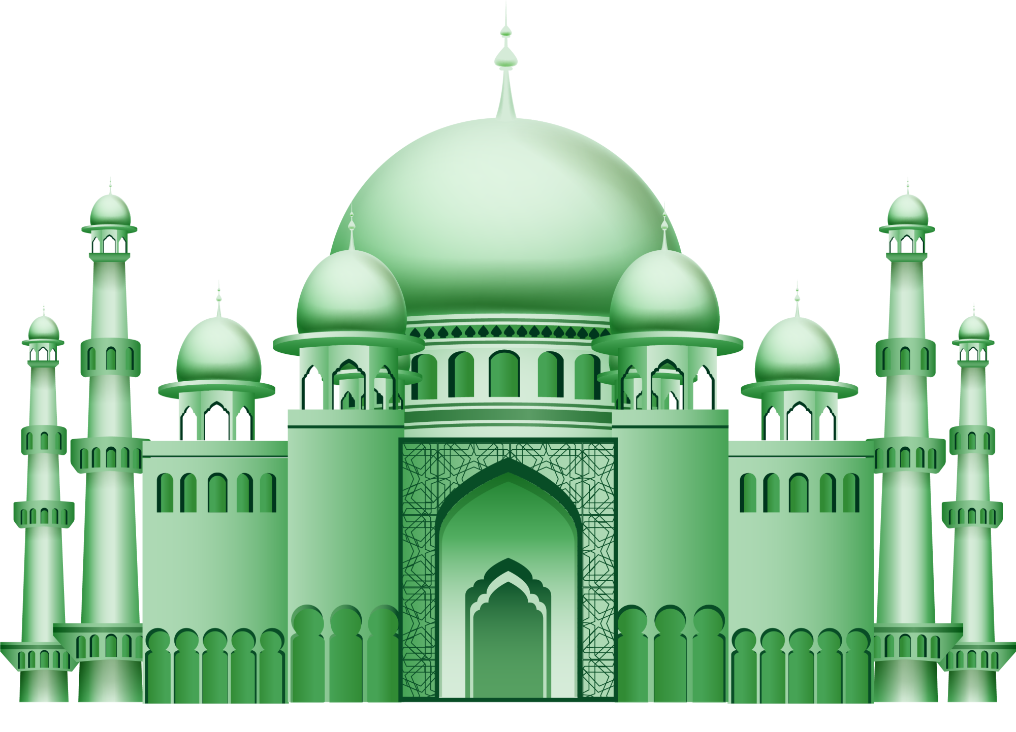 Beautiful Green Masjid Background | Download PNG Image