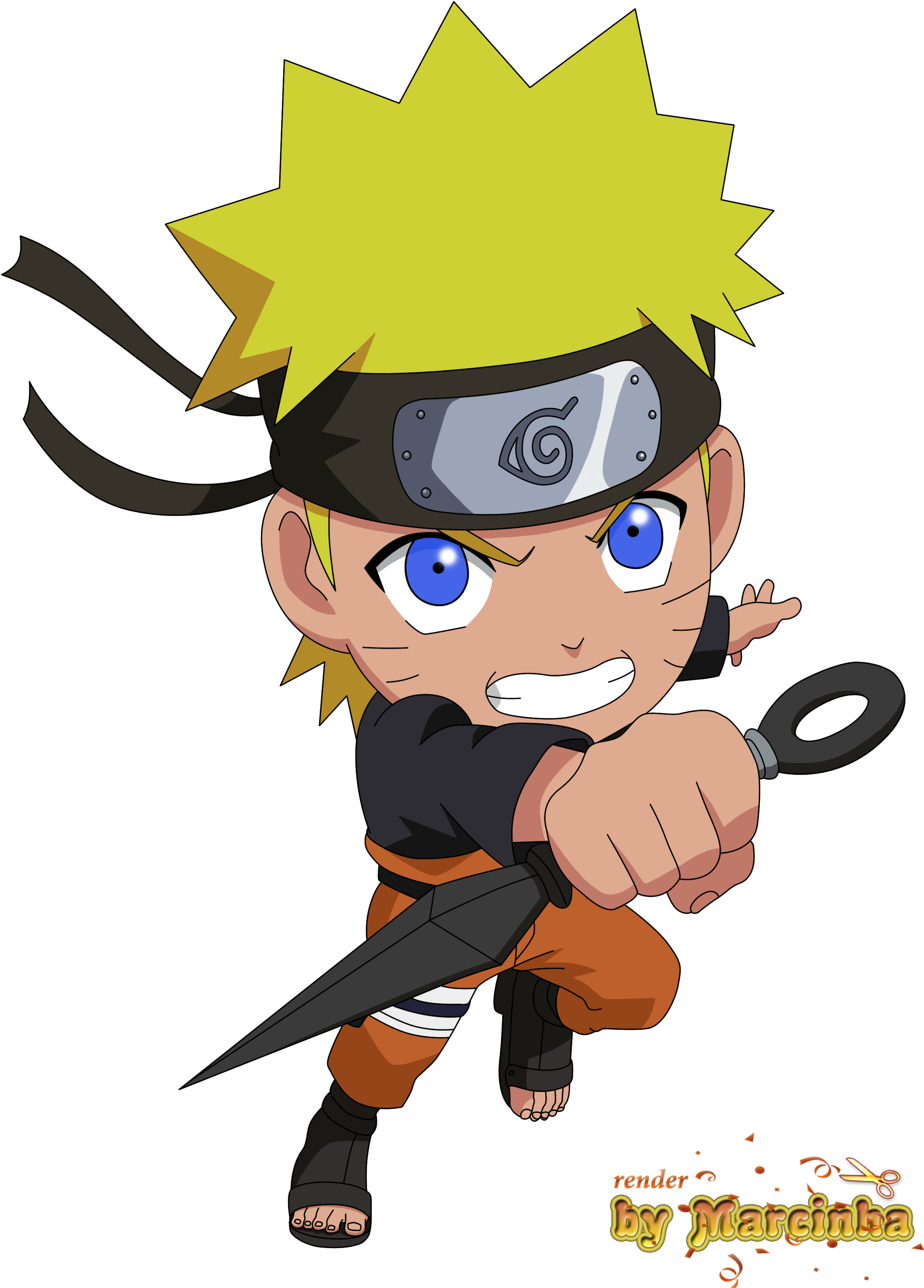 Young Naruto standing PNG Image