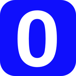 blue square number 0 PNG