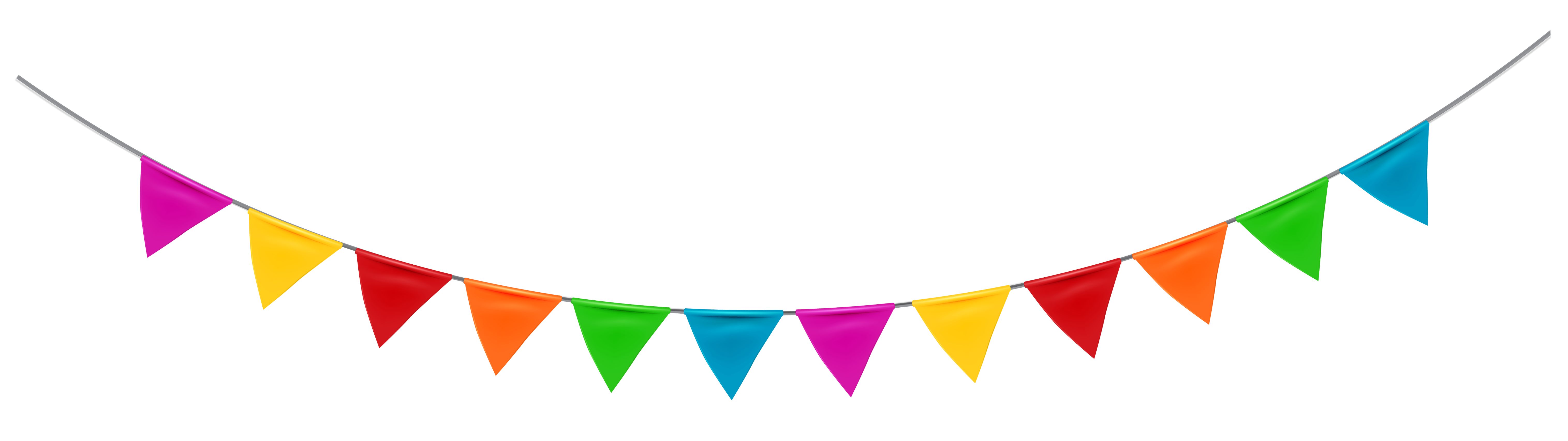 Party flags PNG transparent image download, size: 6060x1703px