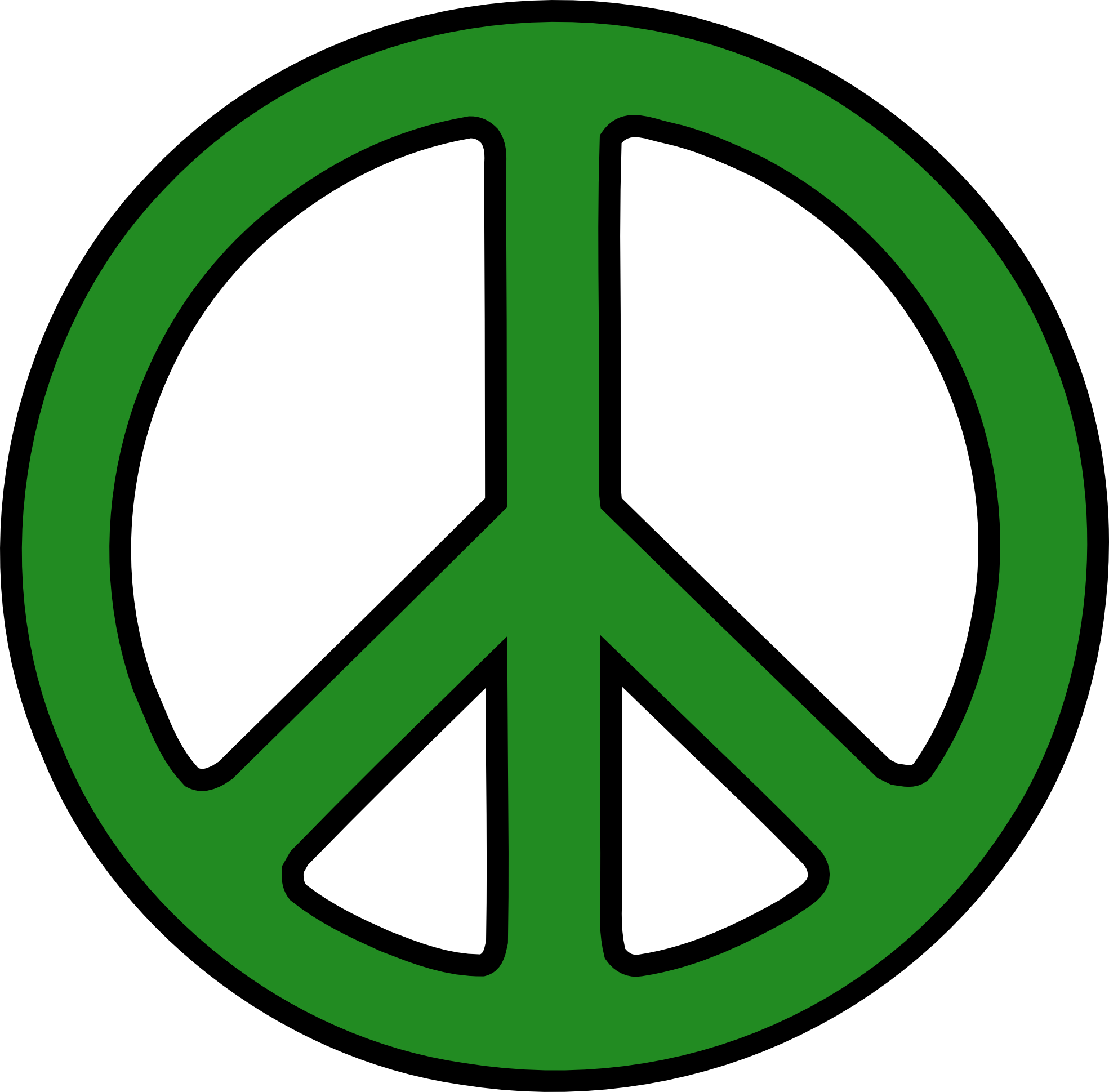 Peace symbol PNG transparent image download, size: 1969x1939px