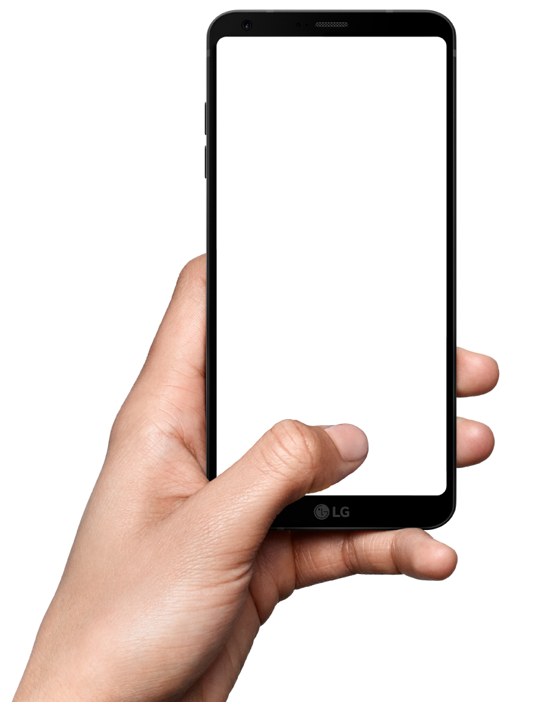Рука с телефоном на прозрачном фоне