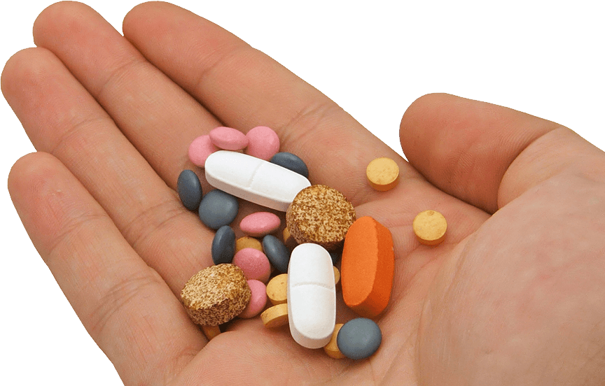 Pills In Hand Png Transparent Image Download Size 864x552px