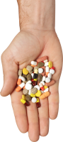 Pills, tablets in hand PNG