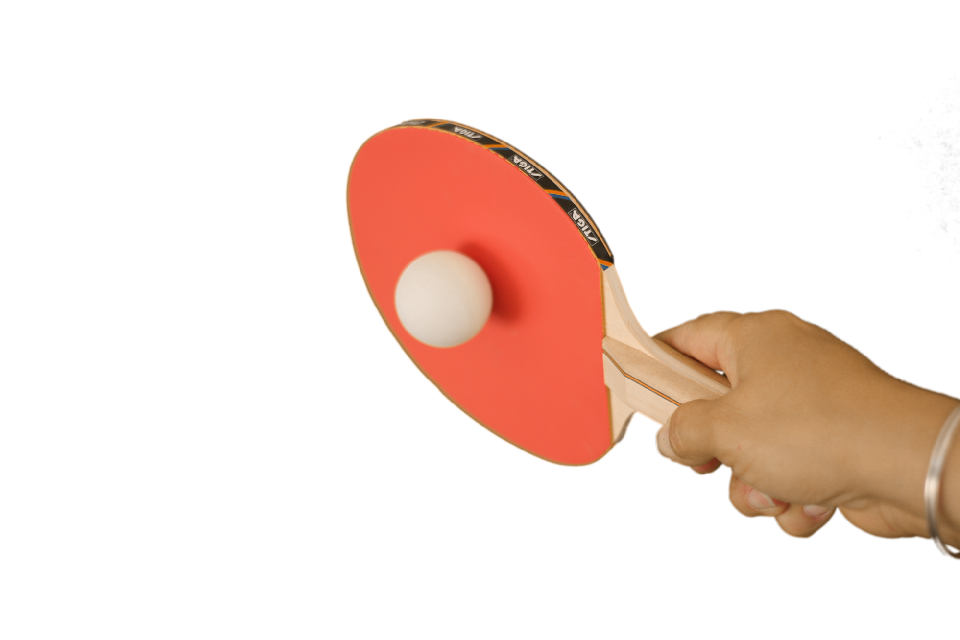 Ping Pong racket in hand PNG image